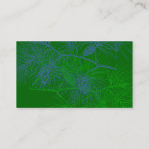 Carte de visite Motif de pin bleu vert