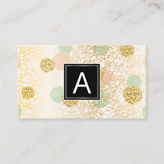 Carte De Visite Motif de point Polka parties scintillant (Devant)