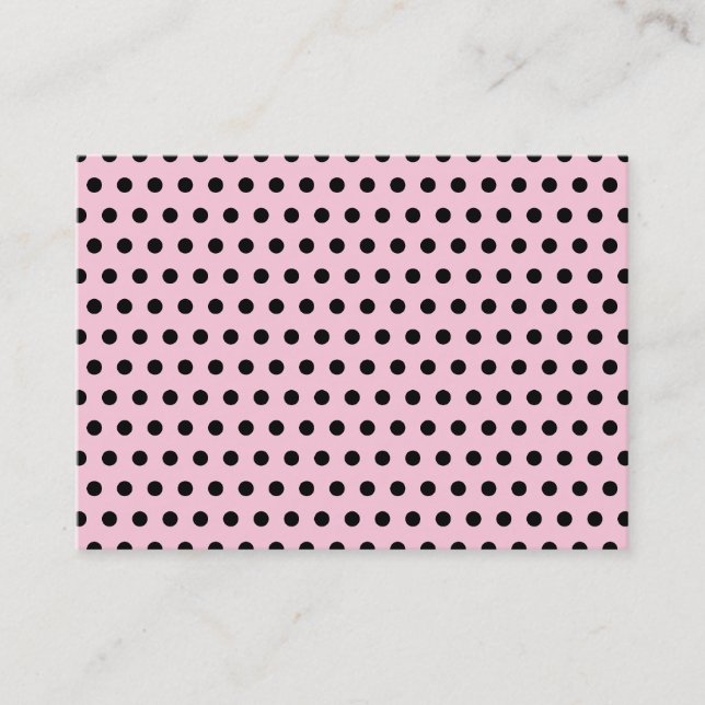 Carte De Visite Motif de point rose et noir de polka. Tacheté (Devant)