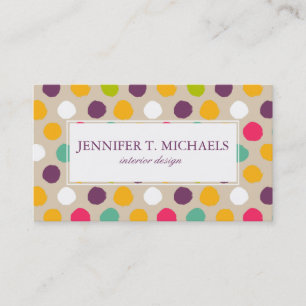 Carte De Visite Motif de point tiré par la main de polka