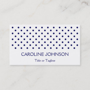 Carte De Visite Motif de points blanc chic de tache de point de