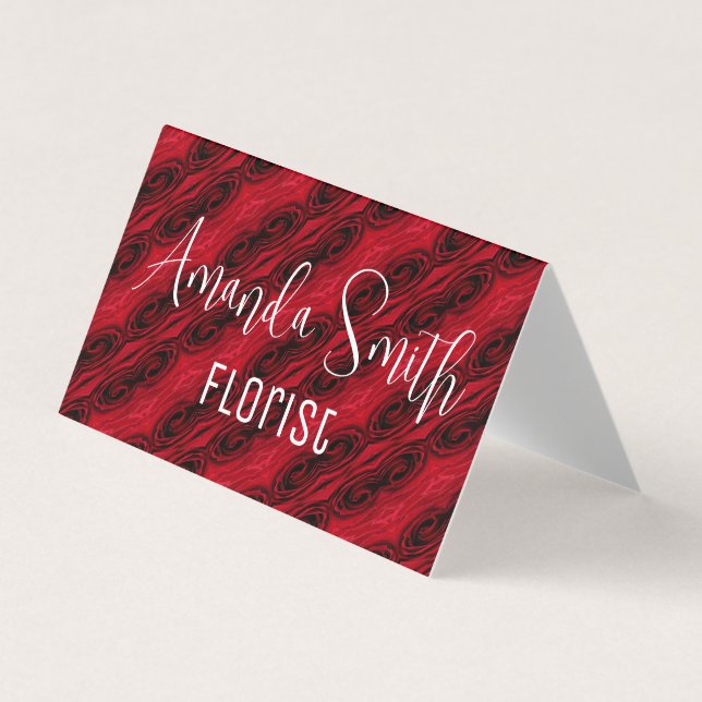 Carte De Visite motif de roses rouges (Devant)