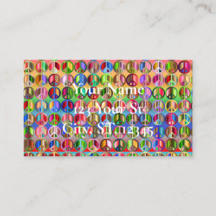 Carte De Visite motif de symboles de paix multicolores