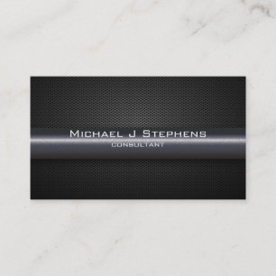 Carte De Visite Motif de texture moderne simple noir et argent