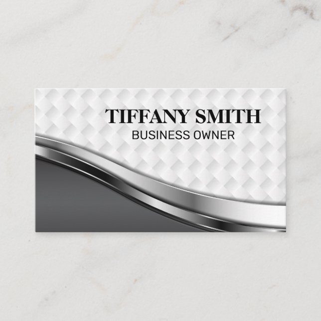 Carte De Visite Motif de tissage métallique | Metal Wave Motif (Devant)