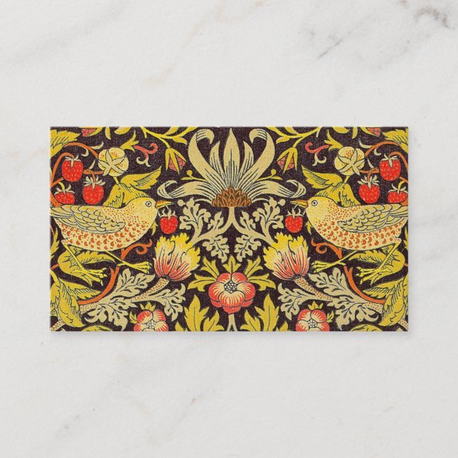 Carte De Visite Motif de voleur de fraise de William Morris (Devant)