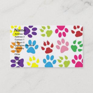 Carte De Visite Motif d'empreinte de patte d'animaux familiers