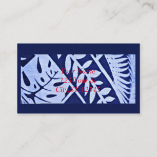 Carte De Visite Motif des Feuilles Bleus Thunder_Cove