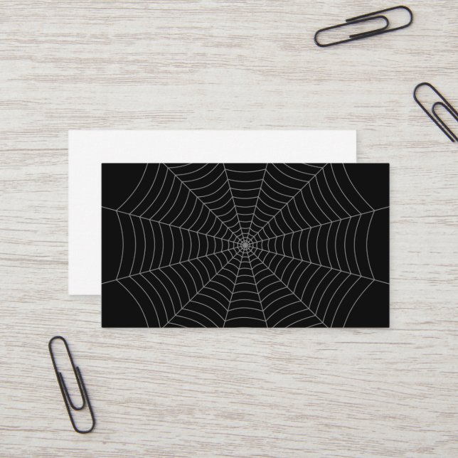 Carte De Visite Motif d'Halloween gris noir (Devant/Arrière en situation)