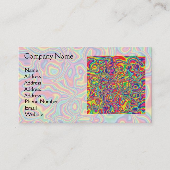 Carte De Visite Motif d'huile arc-en-ciel psychédélique (Devant)