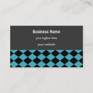 Carte De Visite Motif diamant bleu et noir
