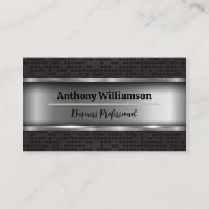 Carte De Visite Motif diamant en métal noir