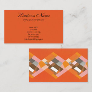 Carte De Visite Motif diamant orange Jazz rétro Art Déco
