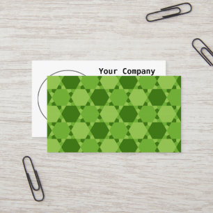 Carte De Visite Motif d'illusion optique à six points Green Star