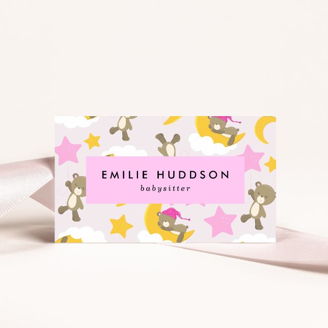 Carte De Visite Motif D'Ours, Babysitter, Garderie, Garde D'Enfant (Créateur téléchargé)