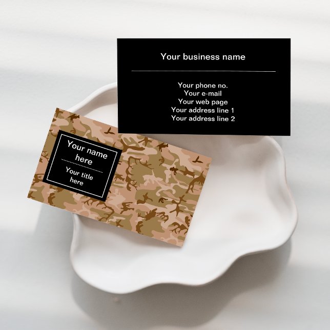 Carte De Visite Motif du Camouflage du désert, Motif militaire, Ar (Créateur téléchargé)
