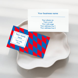 Carte De Visite Motif du drapeau bleu et rouge Bavarois
