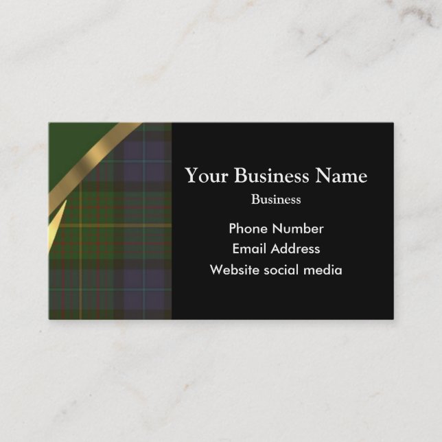 Carte De Visite Motif écossais (Devant)