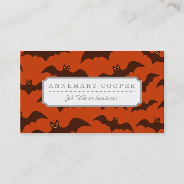 Carte De Visite Motif éffrayant de battes Brown de Halloween (Devant)
