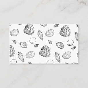 Carte De Visite Motif élégant Black White Seashells