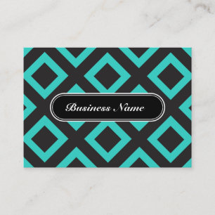 Carte De Visite Motif élégant de carré de graphique de turquoise