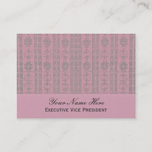 Carte De Visite Motif élégant rose (Devant)