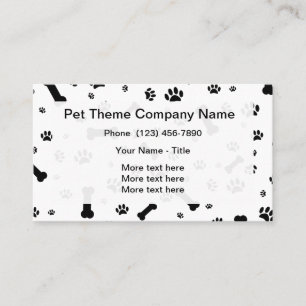 Carte De Visite Motif Empreinte de patte du service pour animaux d