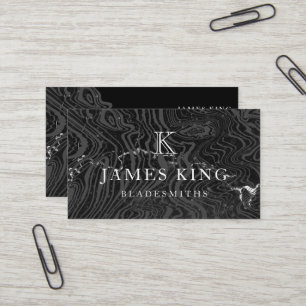 Carte De Visite Motif en acier Damas sur mesure Monogramme Bladesm