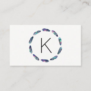 Carte De Visite Motif en plume stellaire avec Monogramme