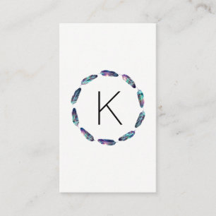 Carte De Visite Motif en plume stellaire avec Monogramme