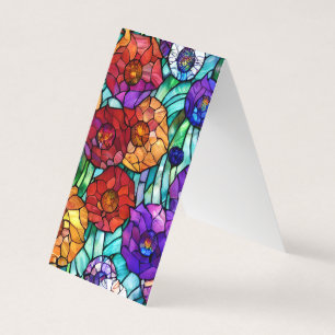 Carte De Visite Motif en verre tendu Grand Fleurs