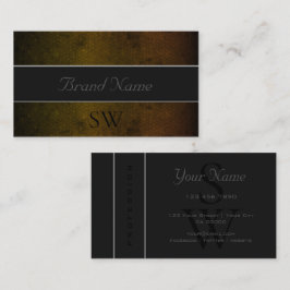 Carte De Visite Motif et initiales du serpent jaune foncé exceptio