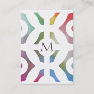 Carte De Visite Motif et monogramme géométriques colorés