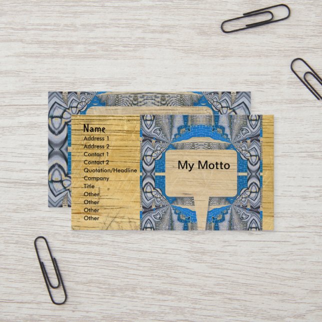 Carte De Visite Motif et texte fractionné psychédélique (Devant/Arrière en situation)