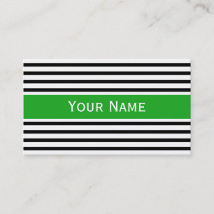 Carte De Visite Motif étroit noir + votre dos. & texte