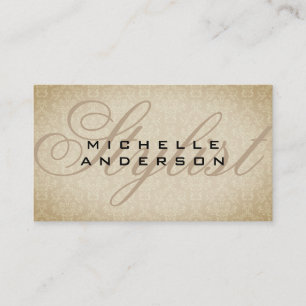 Carte De Visite Motif Fancy Font Damask