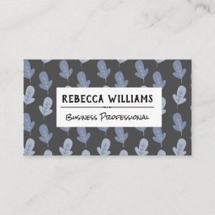 Carte De Visite Motif feuille bleue   Stylisé