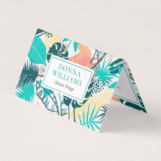 Carte De Visite Motif feuille tropical (Devant)