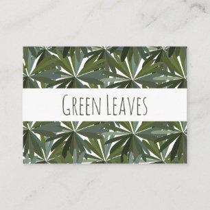 Carte De Visite Motif Feuille vert