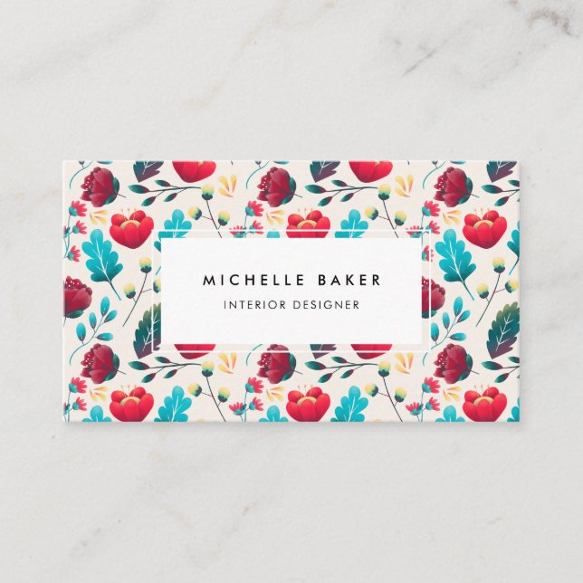 Carte De Visite Motif Fleur sauvage couleur Whimsical (Devant)