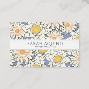 Carte De Visite Motif floral à marguerite et monogramme