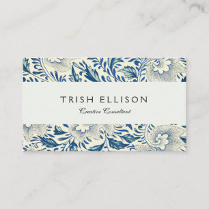 Carte De Visite Motif Floral bleu Antique Design asiatique