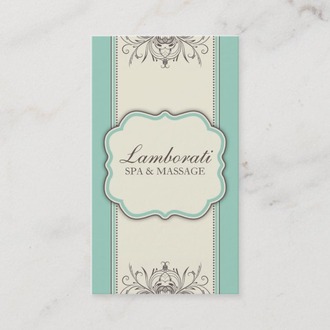 Carte De Visite Motif floral Damask Élégant Moderne Rétro (Devant)