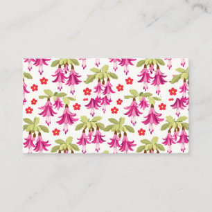 Carte De Visite Motif floral fuchsia rose – Botanique rétro