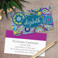 Motif floral funky avec nom personnalisé