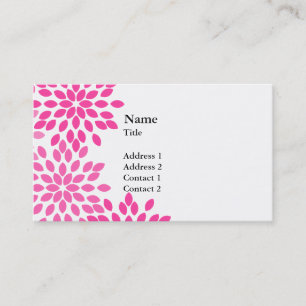 Carte De Visite Motif Floral moderne rose chaud