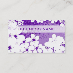 Carte De Visite Motif floral pourpre et blanc
