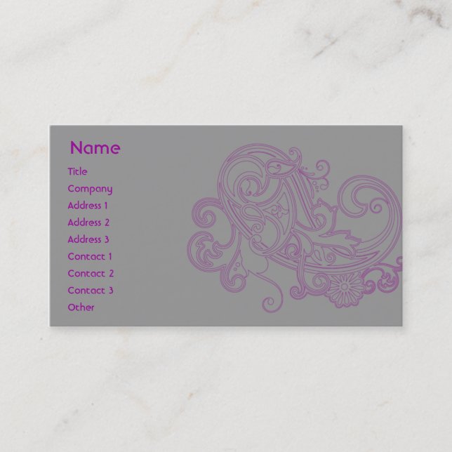 Carte De Visite Motif floral rose - affaires (Devant)