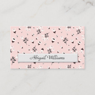 Carte De Visite Motif floral rose et noir