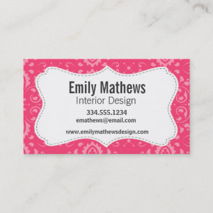 Carte De Visite Motif floral rose lumineux